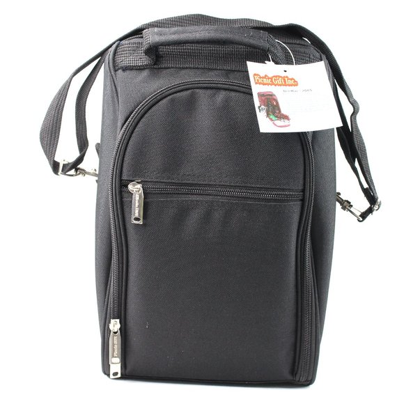 Picnic On The Go Insulted Black Tote Bag 2Person - Picture 1 of 10